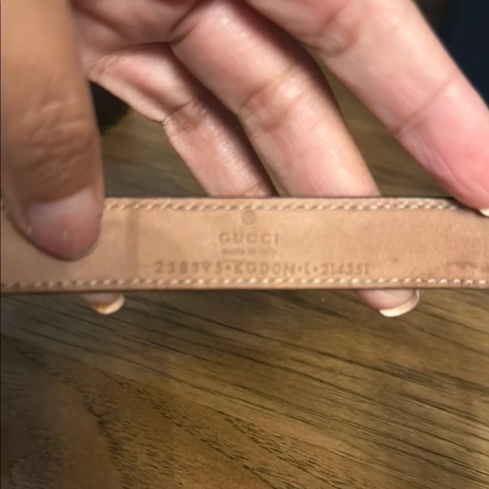 Gucci Beige and Brown Belt with Silver Buckle Kids Authentic!